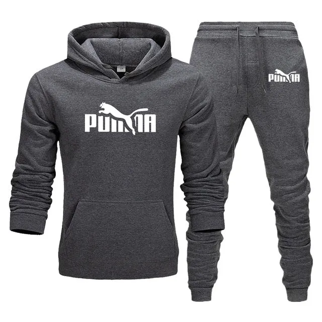 Men's Track Field Sportswear Fleece Thickened Hooded Boutique Clothing Casual Hoodies Suit Jacket   Pants Warm Winter Sweatshirt