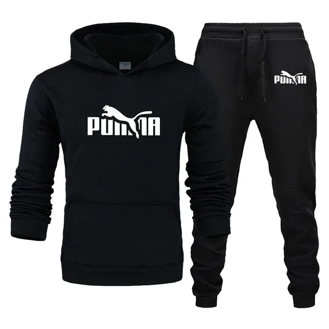 Men's Track Field Sportswear Fleece Thickened Hooded Boutique Clothing Casual Hoodies Suit Jacket   Pants Warm Winter Sweatshirt